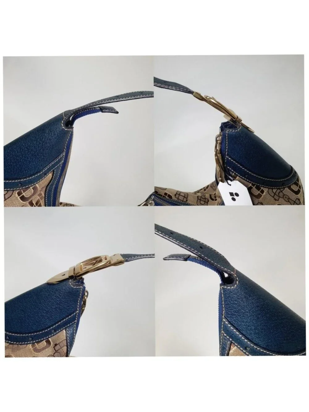 Authentic Gucci Horsebit Canvas Hobo Shoulder Bag